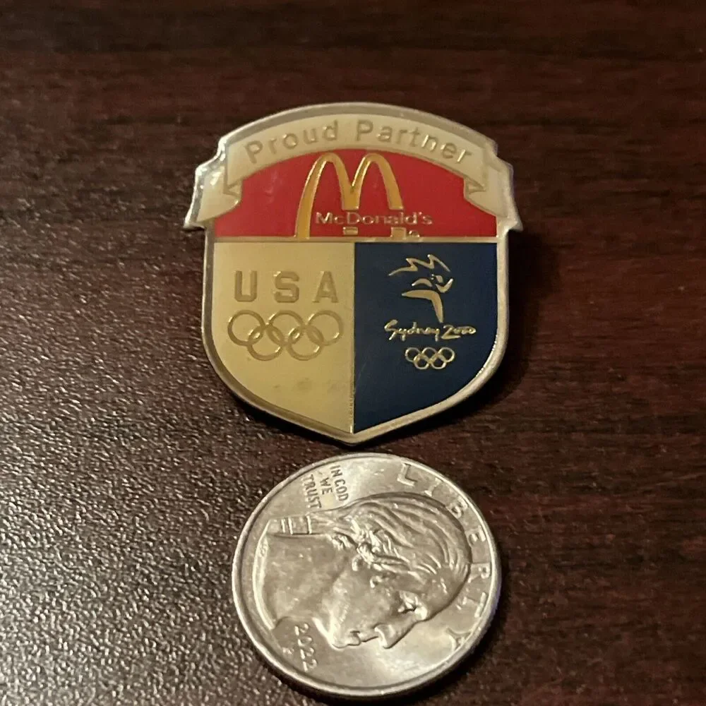 McDonald’s 2000 Sydney Olympics Proud‎ Partner Shield Crest Employee Lapel Pin